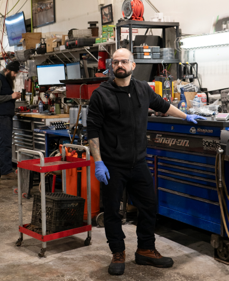 Mechanic in the garage