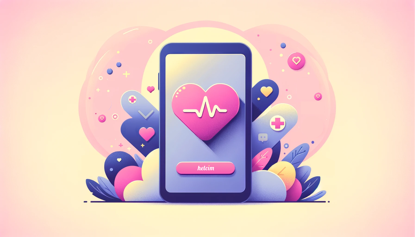 An illustration of a phone with a heart in the phon