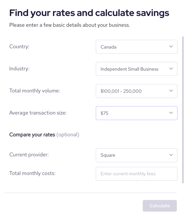 Calculatemerchantfees