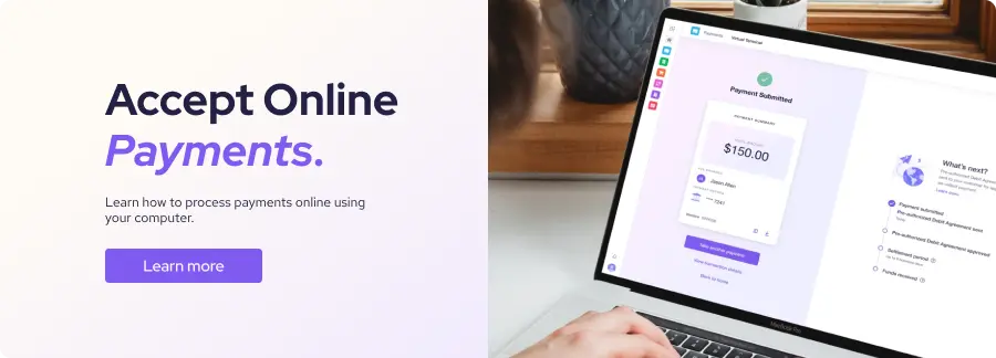 Accept online payments with our virtual terminal