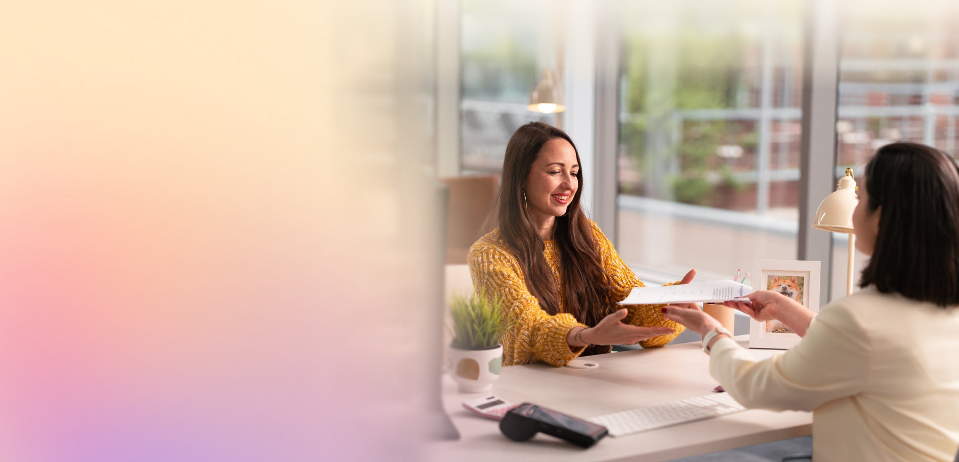 Rate calculator ad hero background image