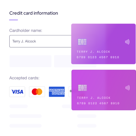 Credit card information illustration