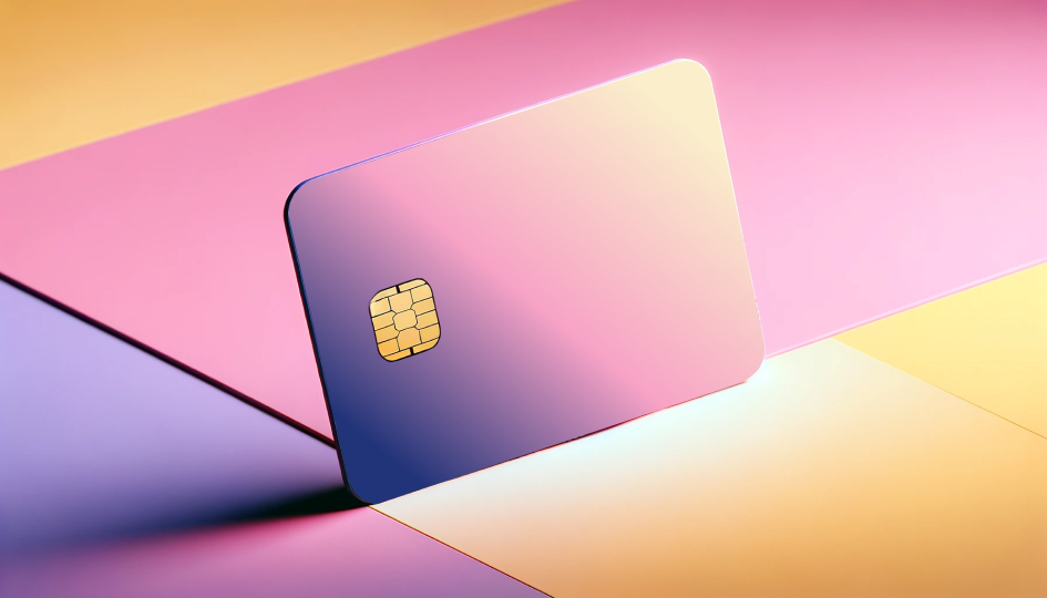 A card reader and a credit card