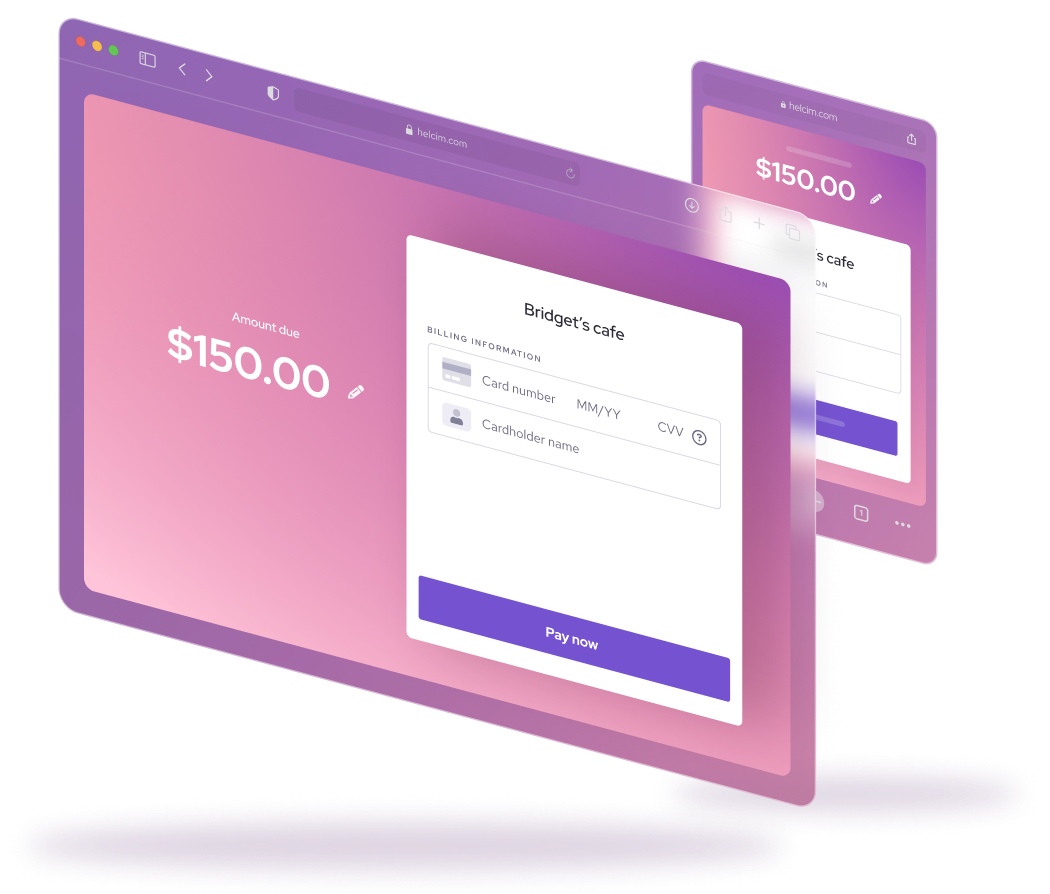 Helcim Hosted payment pages illustration