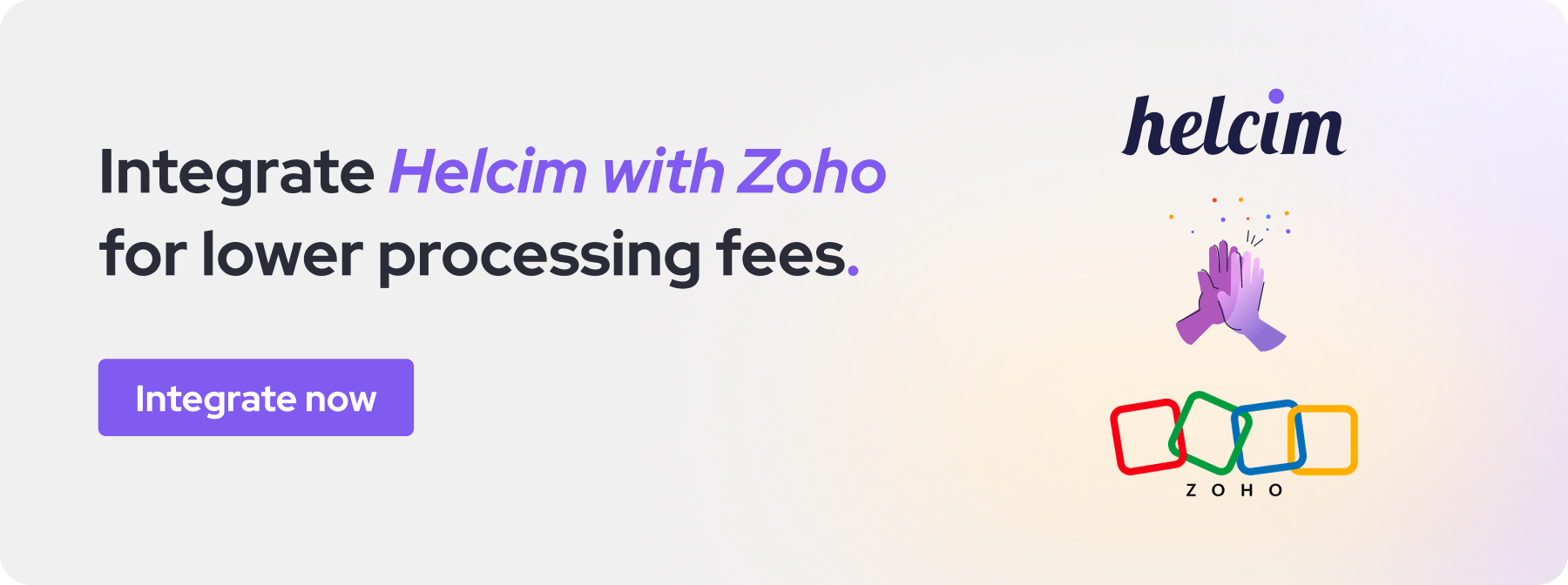 Integrate Helcim with Zoho with Helcim Payment Extension for lower processing fees
