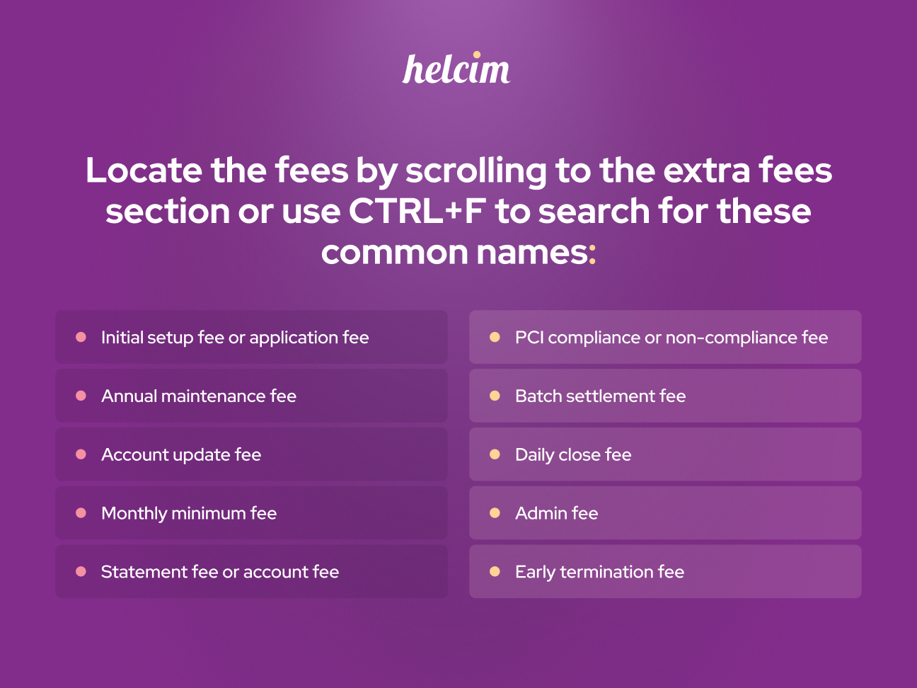 How to locate the hidden fees and extra fees in merchant processing statements