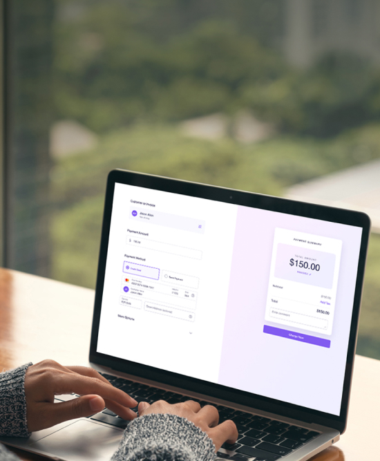Merchant is entering payment info