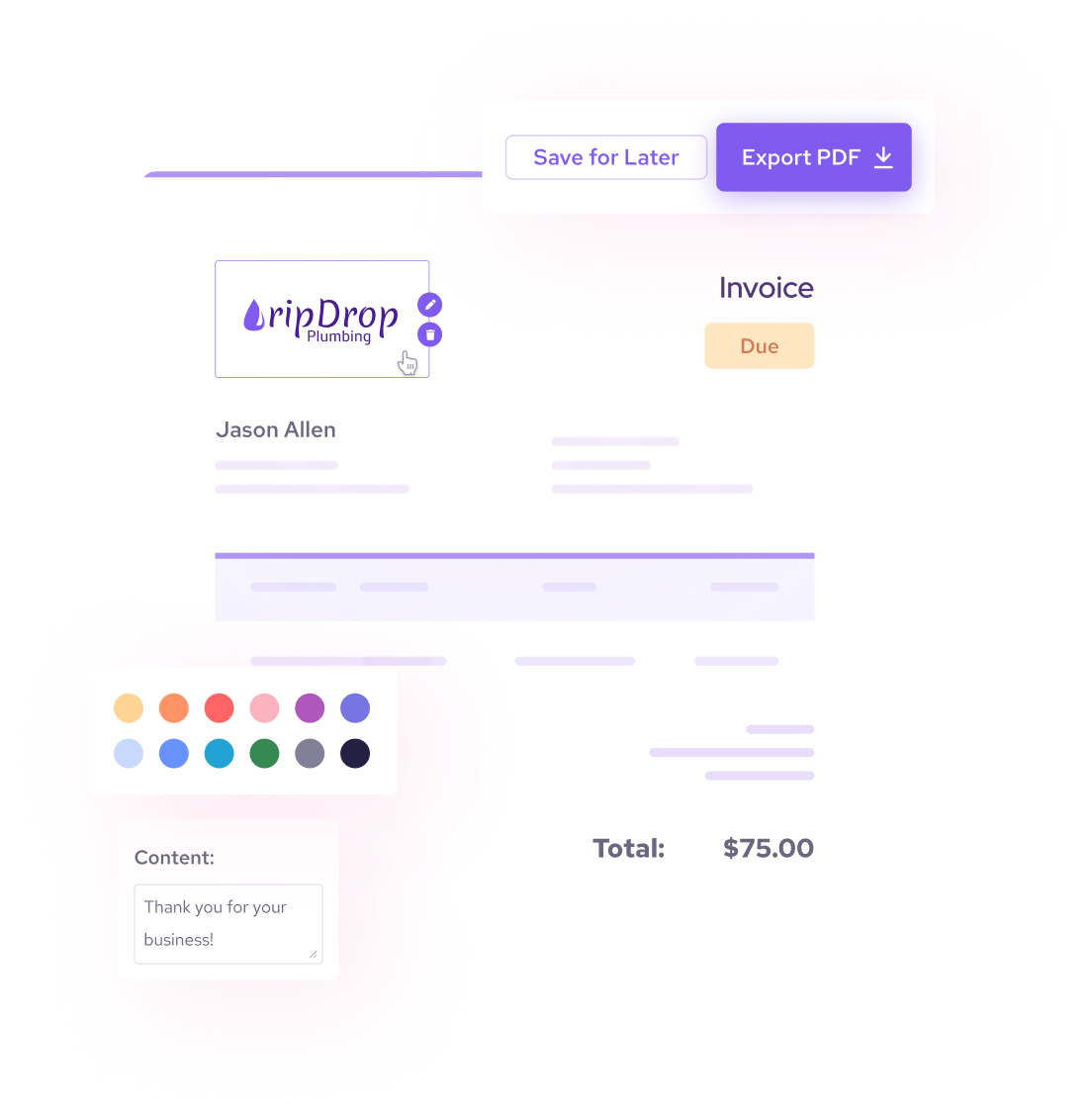 Create professional invoices with just a few clicks with free invoice templates