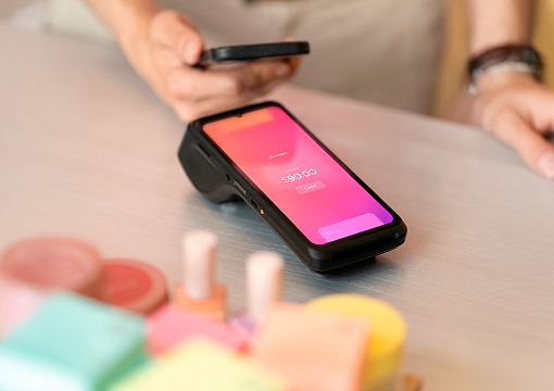 Customer with shop bag