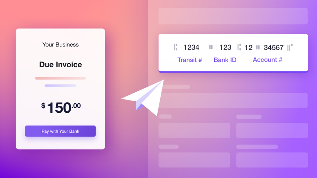 A business invoice with an option to make a bank payment